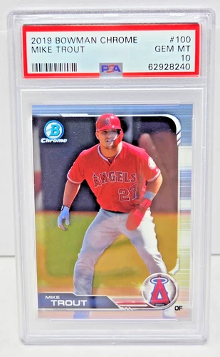 2019 Bowman Chrome Angels MIKE TROUT Baseball Card PSA 10 GEM MINT