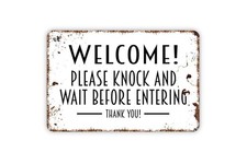 Rustic Welcome Door Sign - Metal or Vinyl, Customizable