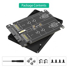 Dual NGFF M.2 B Key SSD to 2.5 SATA III With Black Plastic Enclosure