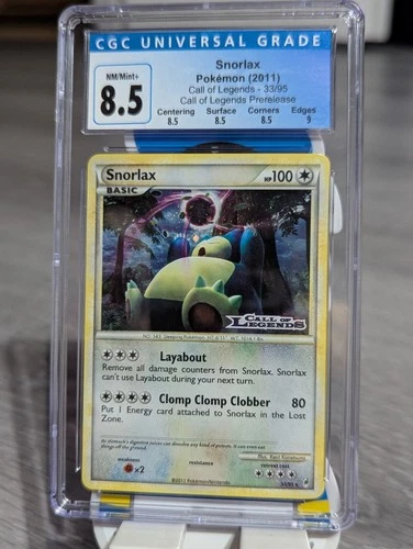 Pokemon Snorlax Call of Legends Prerelease Holo Rare Promo #33/95 CGC 8.5 NM/M+
