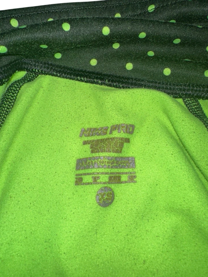 Women Nike Pro Hyperwarm 1/2 Zip Pullover Black/Neon Green Dots XS - Image 3 of 4
