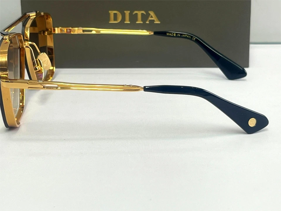 Dita Mach-Six DTS121 62-01 Gold Metal Aviator Sunglasses Yellow Gradient Lens - Image 4 of 4