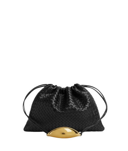 BOTTEGA VENETA Dustbag Handle $3300 Black Shoulder Bag New & Authentic
