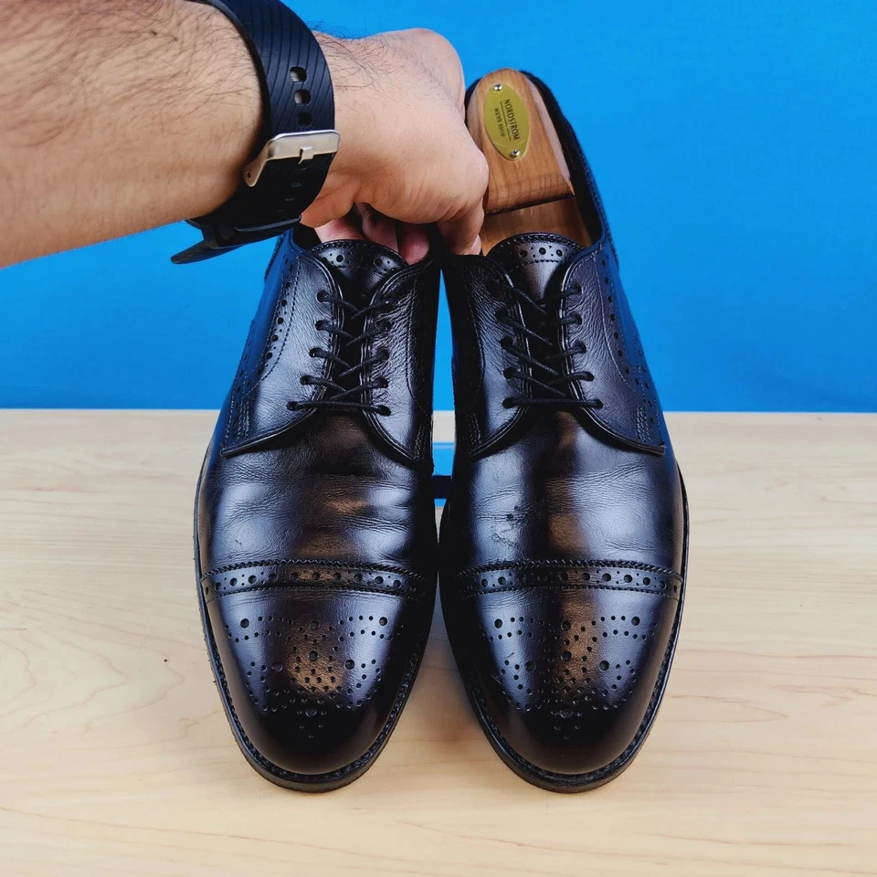 Allen Edmonds Sanford Mens Size 10 Shoes USA Black Calfskin Cap Toe Shoes 5277 - Image 3 of 4