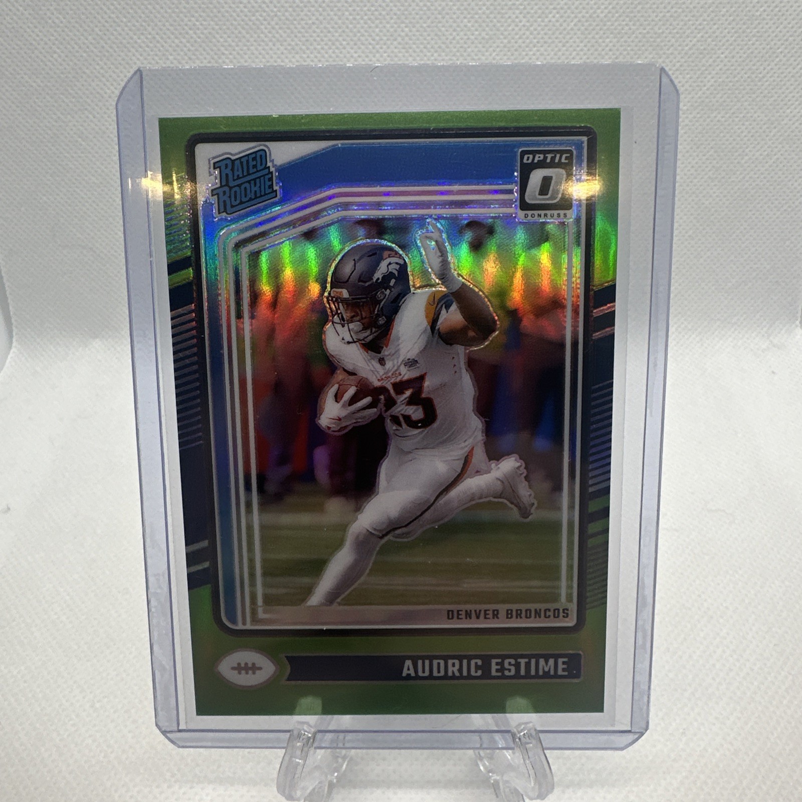2024 Panini Donruss Optic - Rated Rookie Audric Estime #206 Lime Green Prizm /50