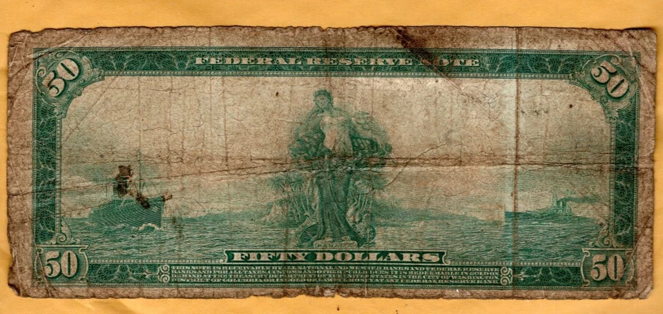 nice looking $50 Series 1914 Federal Reserve Note Atlanta district Fr. 1046 - Image 2 of 2