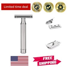 Classic Men's Safety Razor - Nostalgic Chrome Design for Sustainable Shaving