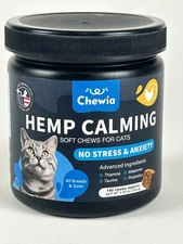 Advanced Hemp Calming Anxiety Stress for Cats Probiotics Taurine Melatonin 140ct