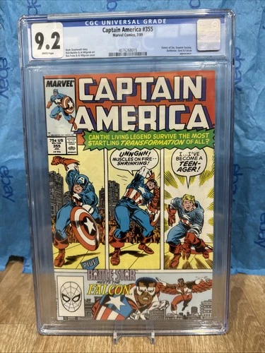 Captain America Issue #355 Year 1989 CGC Graded 9.2 Special Label Comic Book
