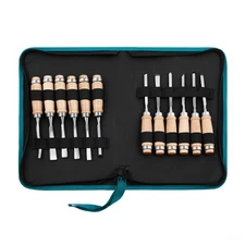 12 Pcs Wood Carving Chisel Set Woodworking Carpentry Hand Tool Gouges w/ Storage