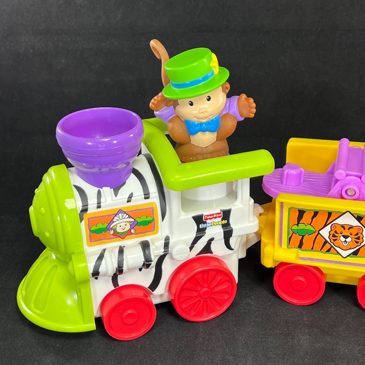 Fisher Price Little People Musical Zoo Safari Train Monkey Tiger