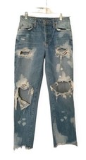 Carmar Distressed Destroyed Button Fly Boyfriend Fit Jeans Denim Size 26