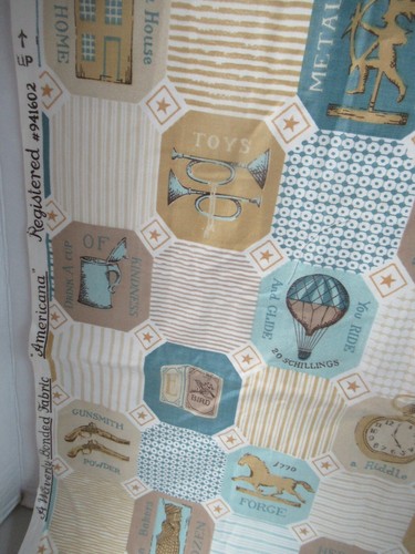 Waverly Early Americana “AMERICANA” Cotton Fabric 35" x 35” Vintage 60`s RARE - Picture 11 of 11