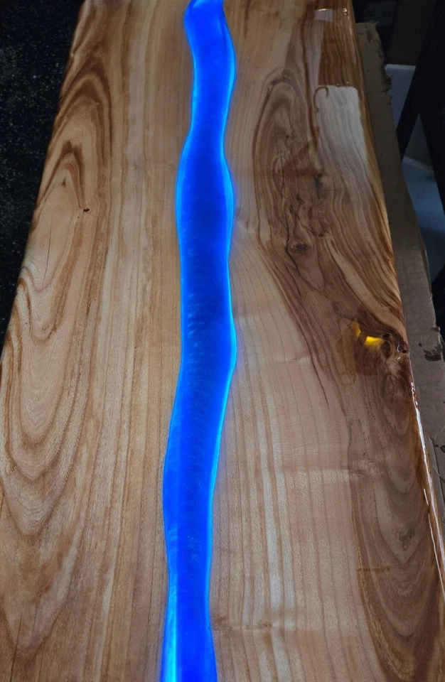 Mesa de centro, nueva, hecha a medida, madera de langosta miel  Foto 2 de 4