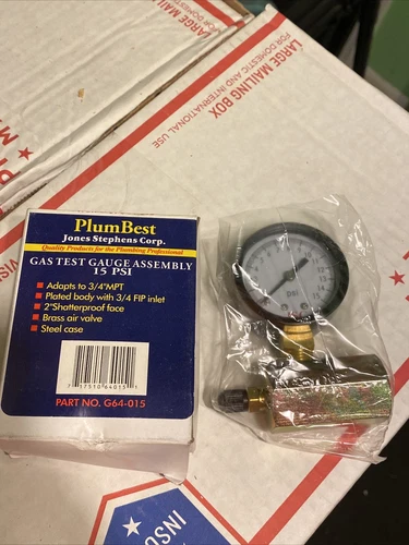 Jones Stephens 3/4 In. FIP 15 PSI Gas Test Gauge Assembly G64-015  - 1 Each - Picture 3 of 3
