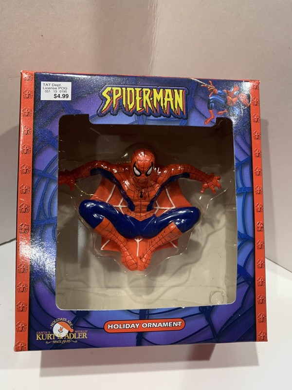 Marvel Spider-Man Kurt Adler Holiday Ornament  - New Old Stock