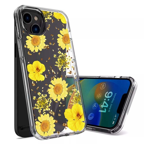 Reiko Pressed Dried Flower Design Phone Case for iPhone 14 Plus in Yellow | MaxS - 第 2/4 張圖片