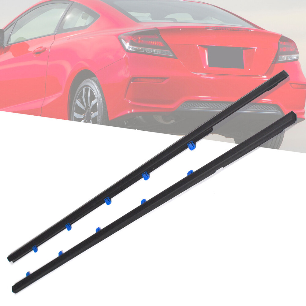 2PCS Weatherstrip Belt Molding Fit 2012 2013 2014 2015 Honda Civic Coupe 2D