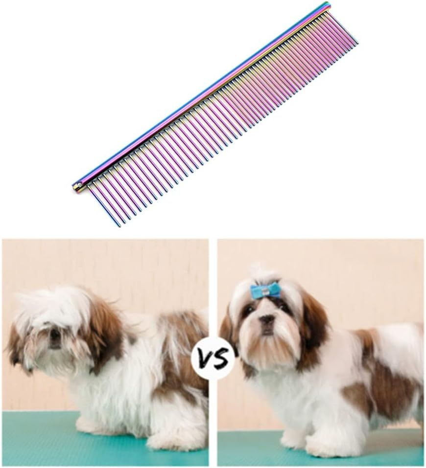1 Piece Pet Comb Stainless Steel Dog Comb Cat and Dog Metal Comb Pet