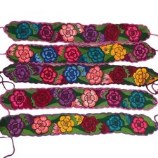 Mexican Embroidered Belt Artisan handmade Floral Sash it fits S/M/L