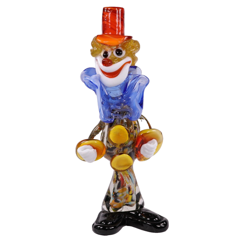 Murano Clown Kunst Glas Figur Original Venezianisch Italienisch H23cm um 1960