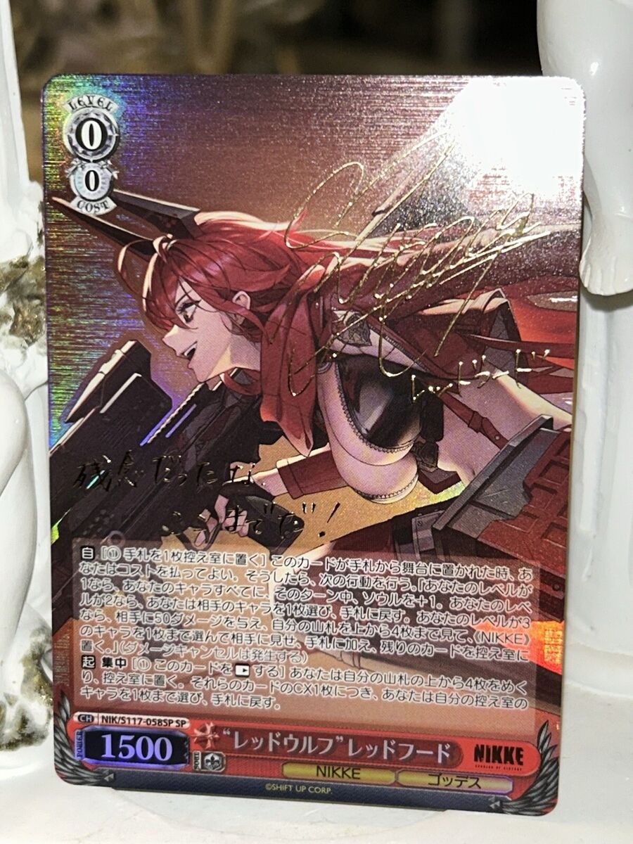 Signed Red Hood Foil Weiss Schwarz NIKKE NIK/S117-058SP SP Signed Red Hood Foil Weiss Schwarz NIKKE NIK/S117-058SP SP