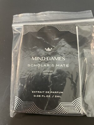 MIND GAMES  SCHOLAR  S MATE  : VETIVER CEDAR GENDERLESS FRAGRANCE SAMPLE NEW