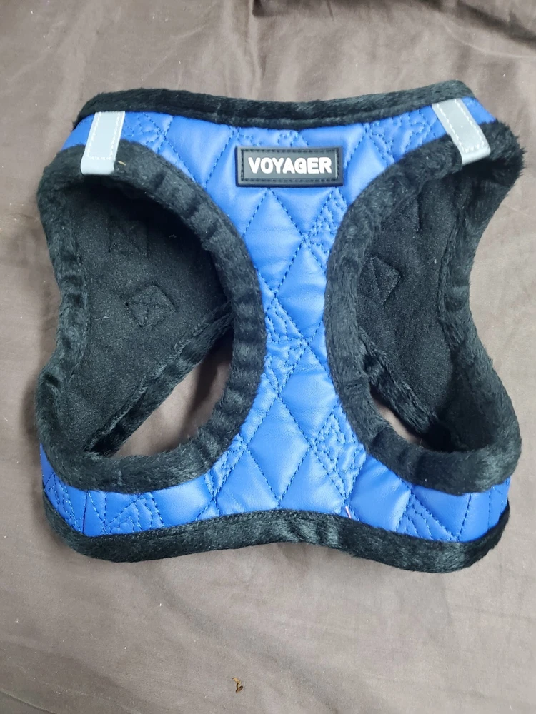 dog harness medium soft vest blue
