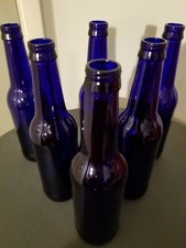 Cobalt Blue Glass Bottles, Flower Vases, Crafting, Beer Home Decor Projects