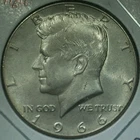 1966-P Kennedy Half Dollar - TYPE 2 SILVER CLAD - 40% SILVER - MS BU - #3