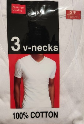Giovanni Small Cotton V Neck shirt for Men White - Pack of 3
