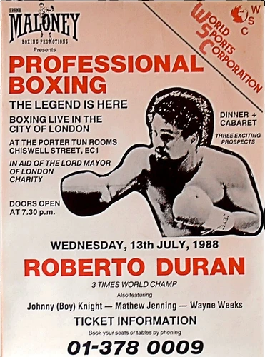 Roberto Duran Boxing Fan Posters