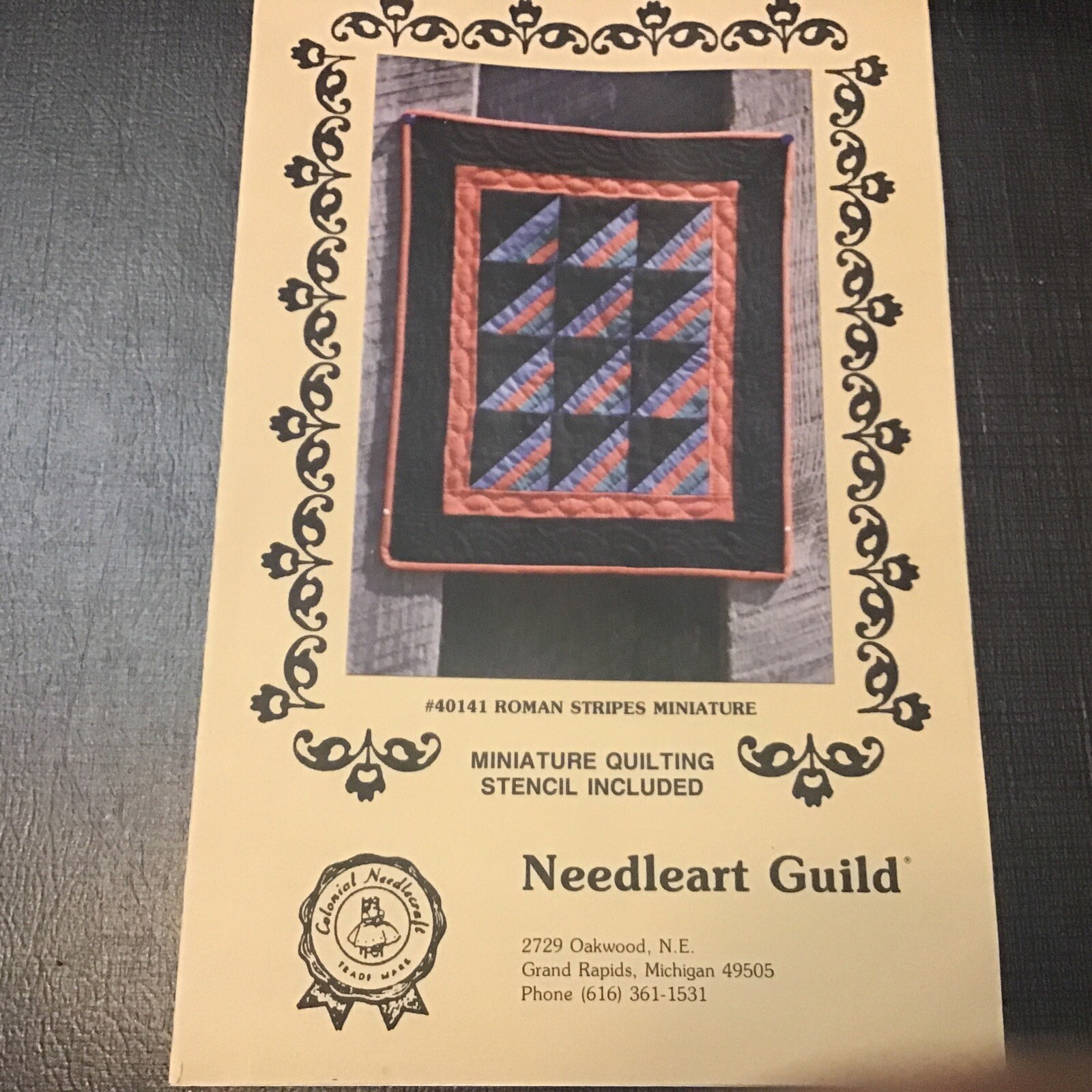 Needleart Guild Stencil & Quilt Pattern 40141 Roman Stripes Miniature