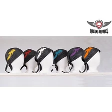 Leather Skull Cap Flames - Red, Blue, Purple, Turquoise, White, Yellow, Orange