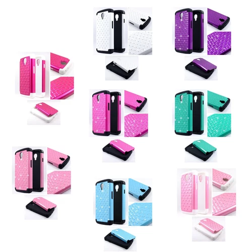 Heavy Duty Armor For LG Volt LS740 Diamond Hybrid Hard + Soft Cover Case