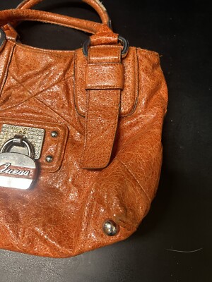 バッグ 2000s Real leather shoulder bag Vintage Guess Rare Leather Shoulder Bag Y2K Boho Purse Handbag