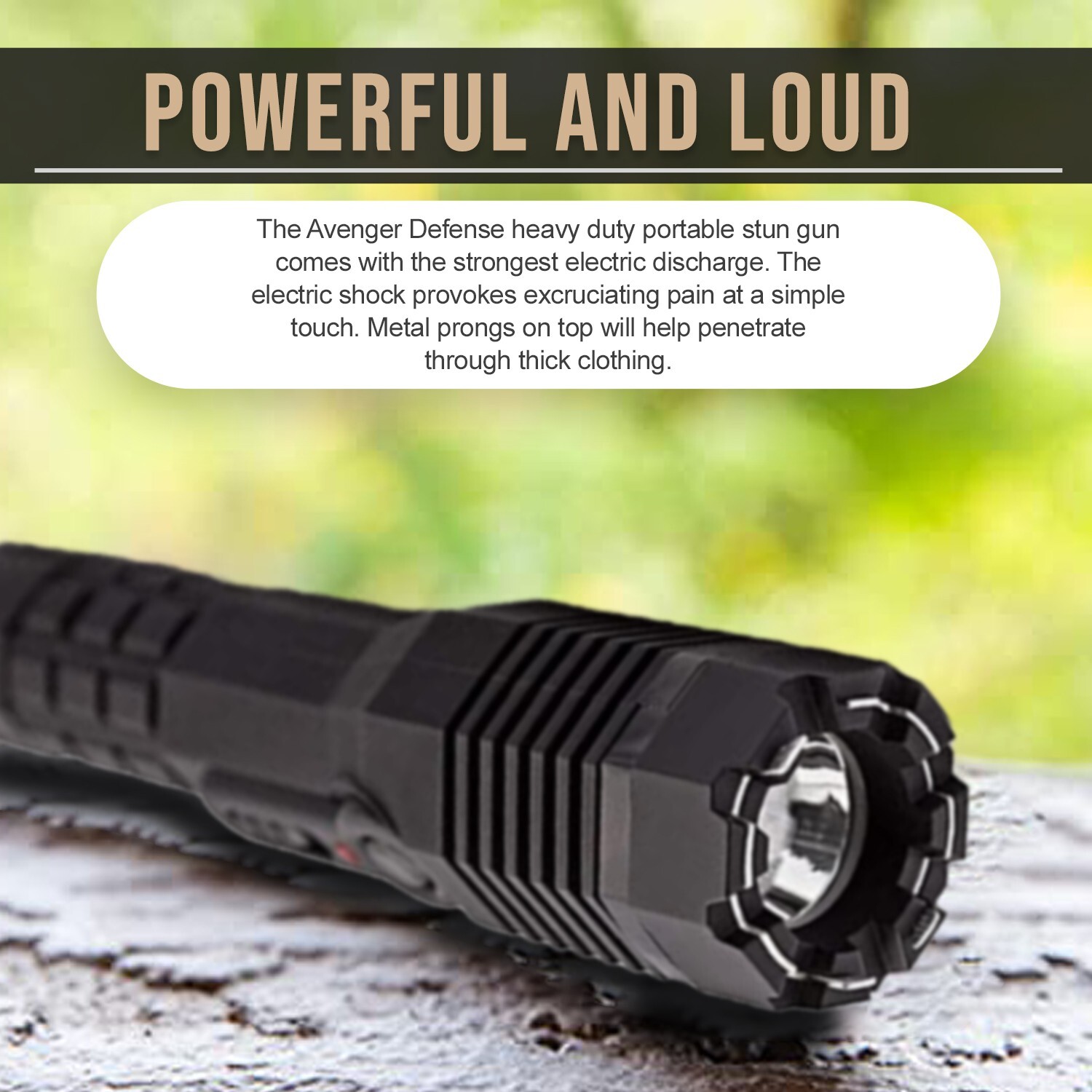 Avenger Defense Portable 200 lumens LED Torch, 1.9 µC Micro Coulombs