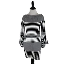 Sugar Lips Women's M Medium Sheath Mini Dress Off the Shoulder Flutter Sleeves