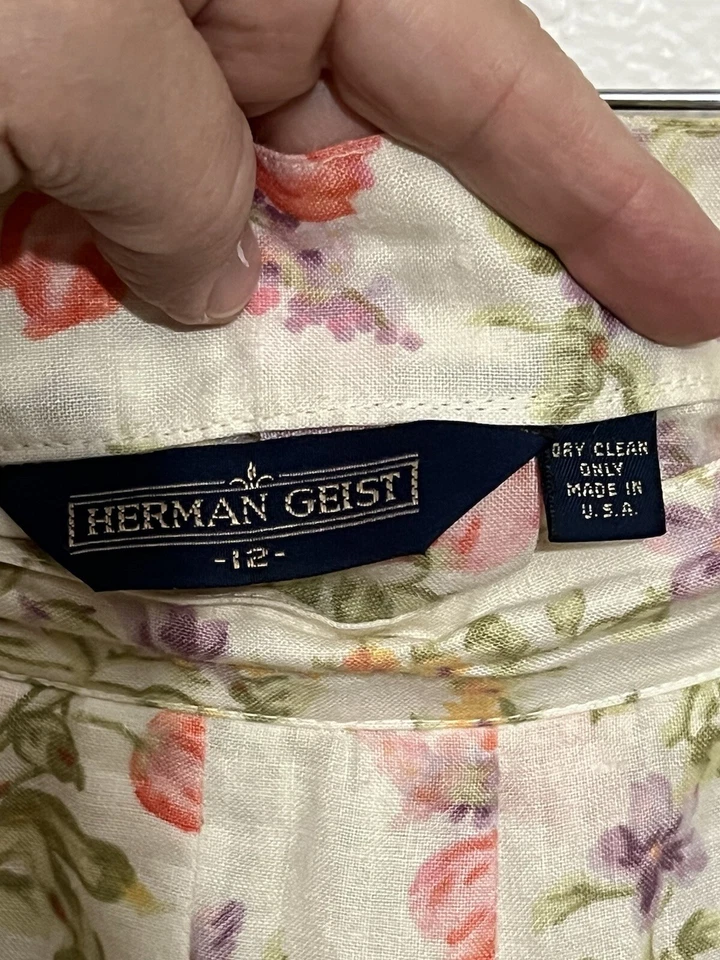 Falda Larga Vintage Herman Geist Talla 12 Floral Jardín Cottagecore Retro Años 90’s Foto 4 de 4