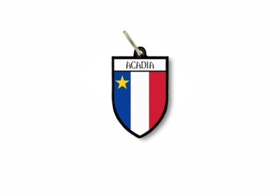 Keychain flag collection city coat of arms Acadia Acadian