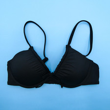 Victorias Secret Small Black Underwired Bikini VS Swimsuit Top Padded Swim New