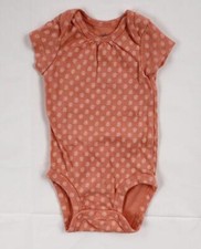 Carters One Piece Baby Girls Size 3M Salmon Color Floral Snap Body Suit