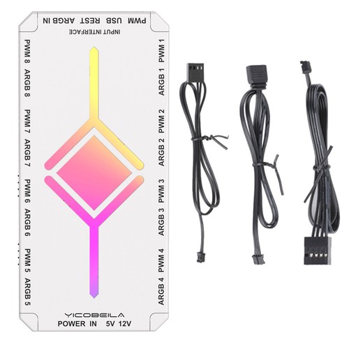 5V 3PIN ARGB 4PIN PWM Hub ARGB Fan Controller SATA Power Supply for PC Case Fan - Photo 14/14