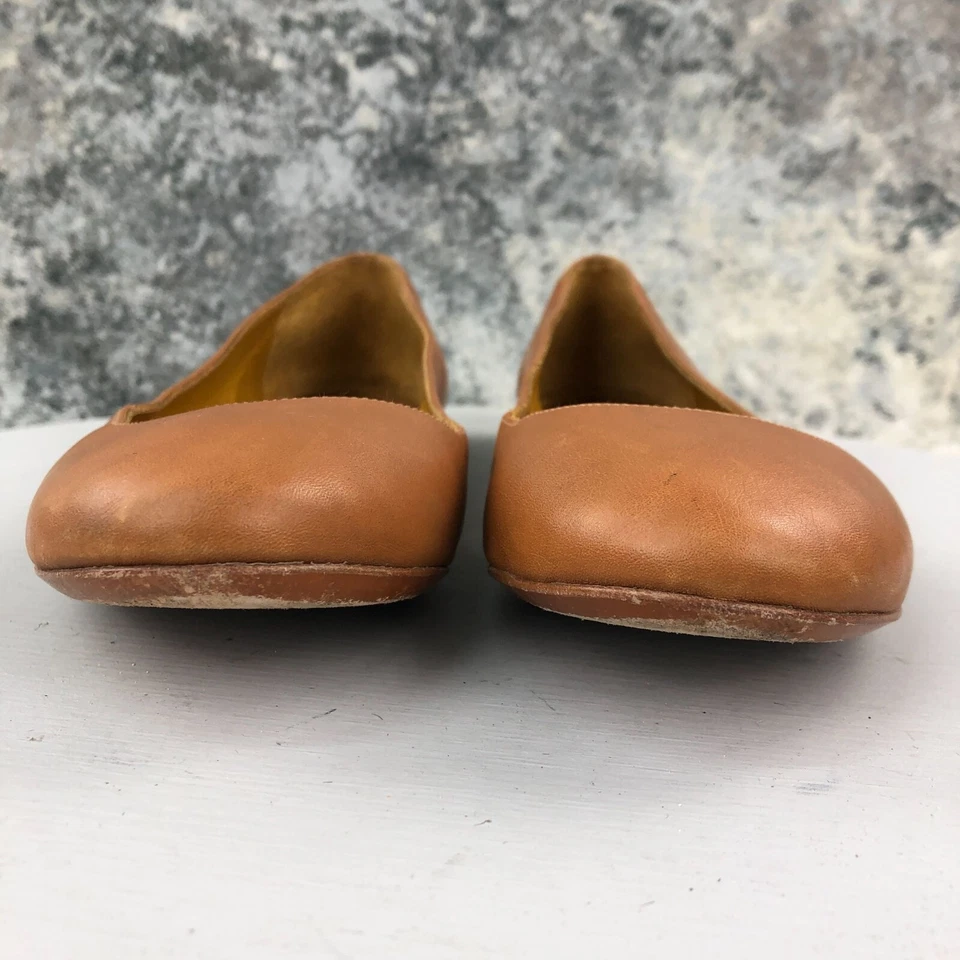 Ralph Lauren Colección Púrpura Etiqueta Talla 9.5B Cuero Marrón Ballet Pisos ESPAÑA Foto 2 de 4