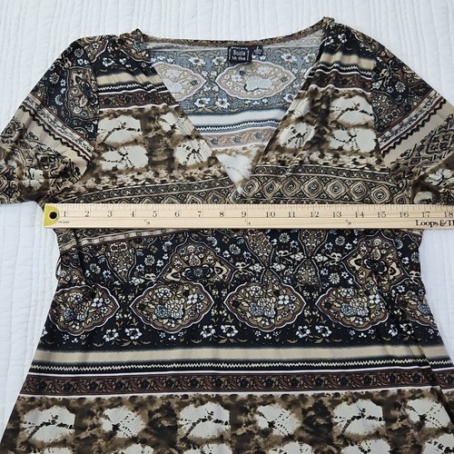 Suzie in the City Vintage Faux Wrap Gr. L asymmetrisch Boho 3/4 Arm EUC LN - Bild 8 von 15