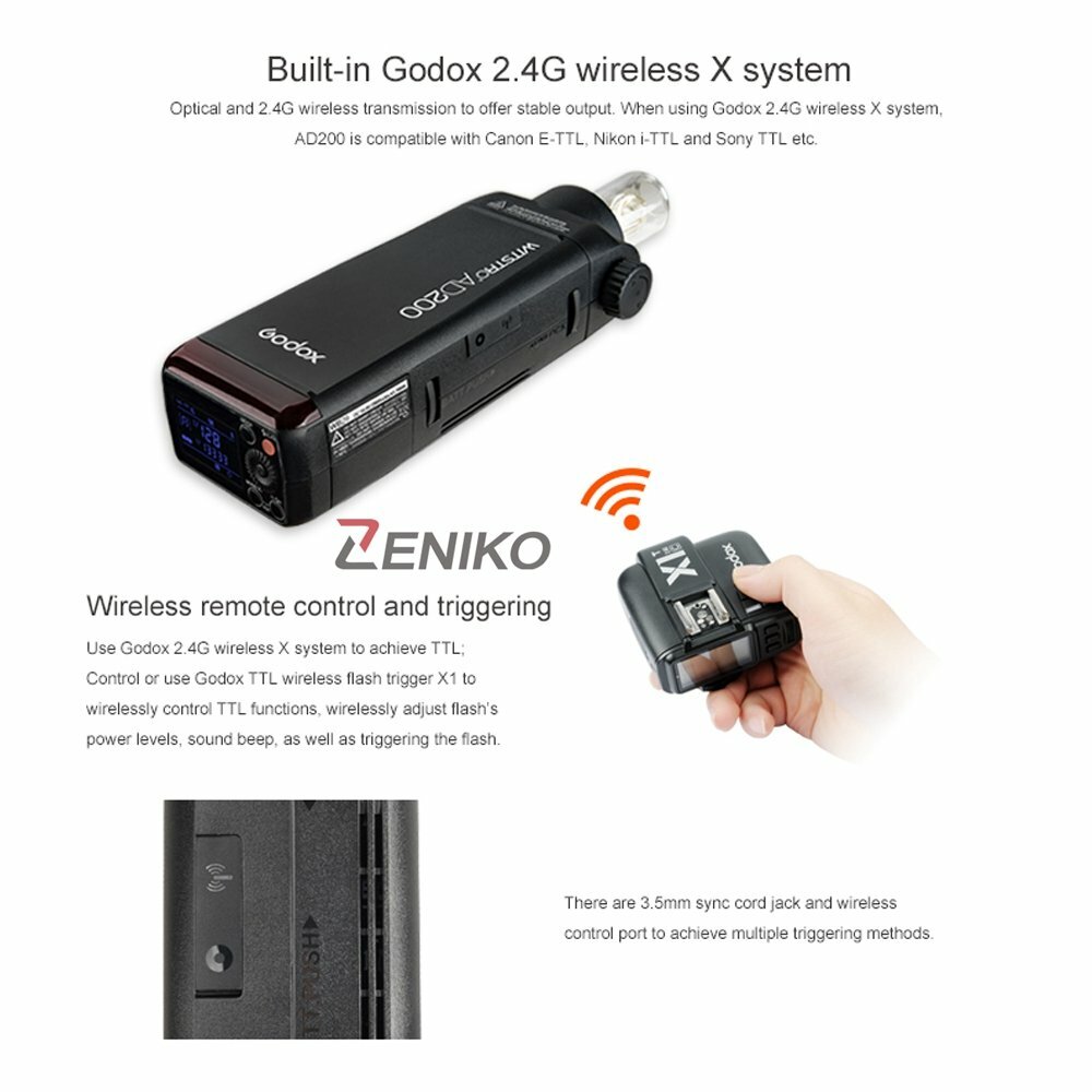 US Godox AD200 2.4G TTL HSS Flash Light X2T Trigger AD-S7 Grid US Godox AD200 2.4G TTL HSS Flash Light X2T Trigger AD-S7 Grid
