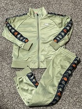 Kappa Track Jacket and Pants Youth Tape Kala Stripes Green Youth Medium