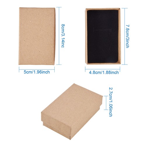 24xCardboard Rectangle Jewelry Necklace Box Ring Bracelet Pendants Boxes 8x5x3cm - Picture 2 of 8