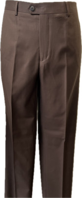 Men's Pants 100% Wool Flat Front Col. Brown Art.102W