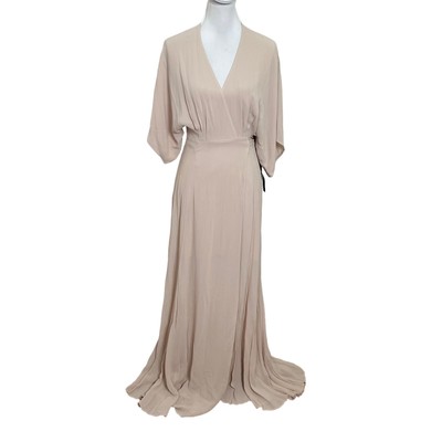 Reformation Winslow Crepe Wrap Maxi Dress Champagne Women's Size S